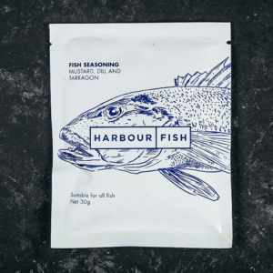 Harbour Fish NZ fish seasoning in a white packet.
